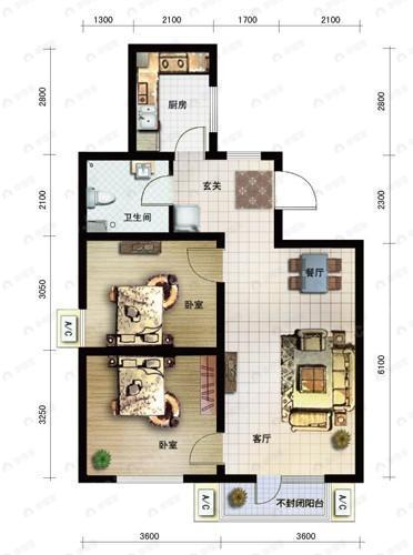 建面83平undefined户型图