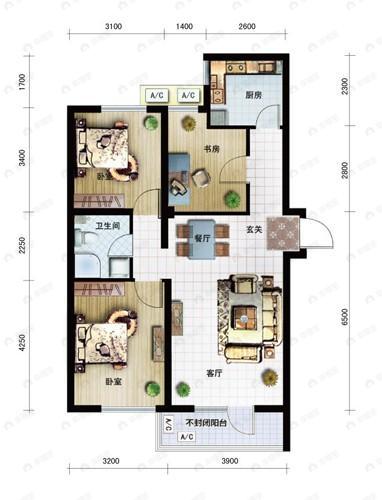 建面99平undefined户型图