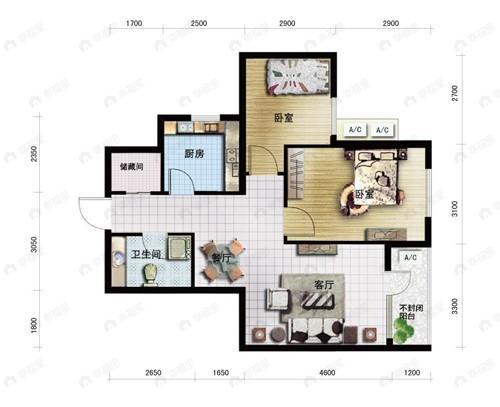 建面77平undefined户型图