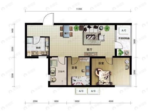 建面85平undefined户型图