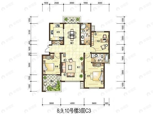 建面100平户型图