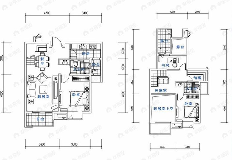 4室2厅2卫建面100平undefined户型图
