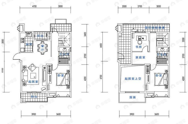 3室2厅2卫建面100平undefined户型图