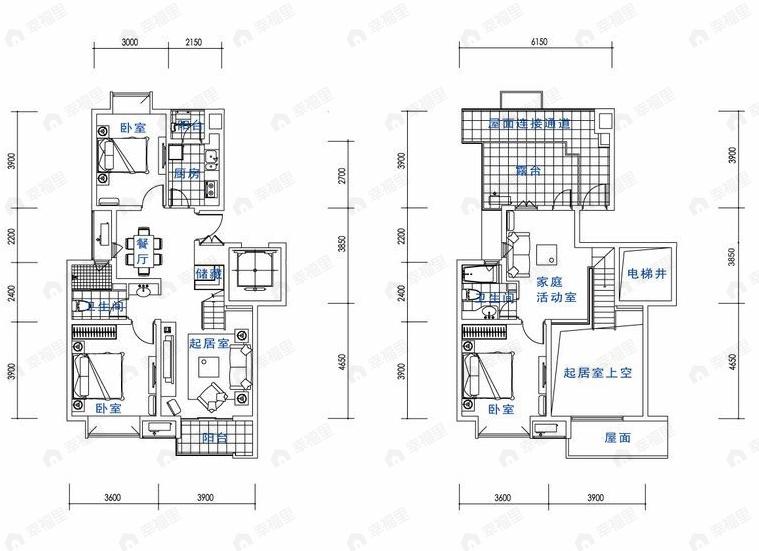 3室2厅1卫建面100平undefined户型图