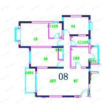 2室2厅1卫建面77平undefined户型图