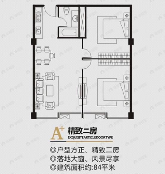 建面100平户型图