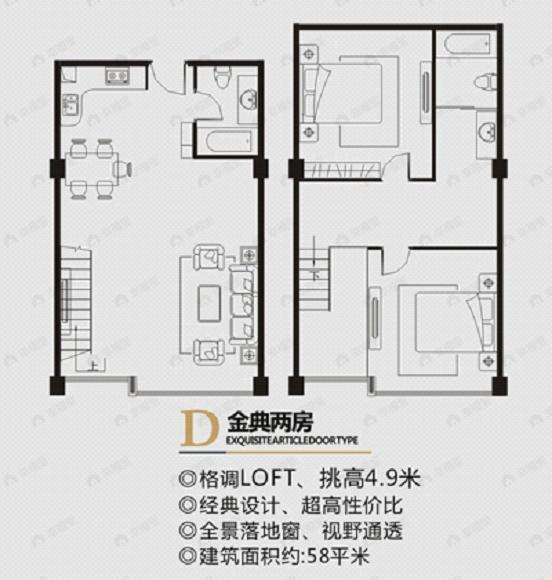 建面100平户型图