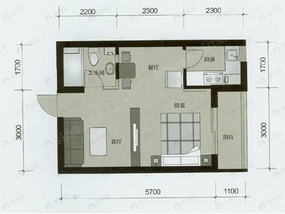建面42平户型图