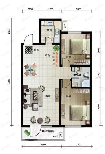 建面103平undefined户型图