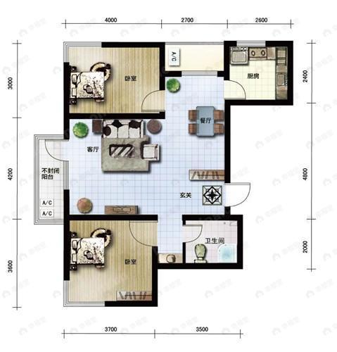 建面95平undefined户型图
