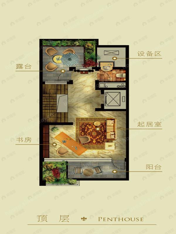 1室建面100平undefined户型图