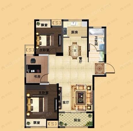 翰林壹品3室2厅1卫户型图