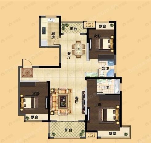 翰林壹品3室2厅2卫户型图