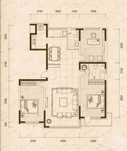 建面100平户型图