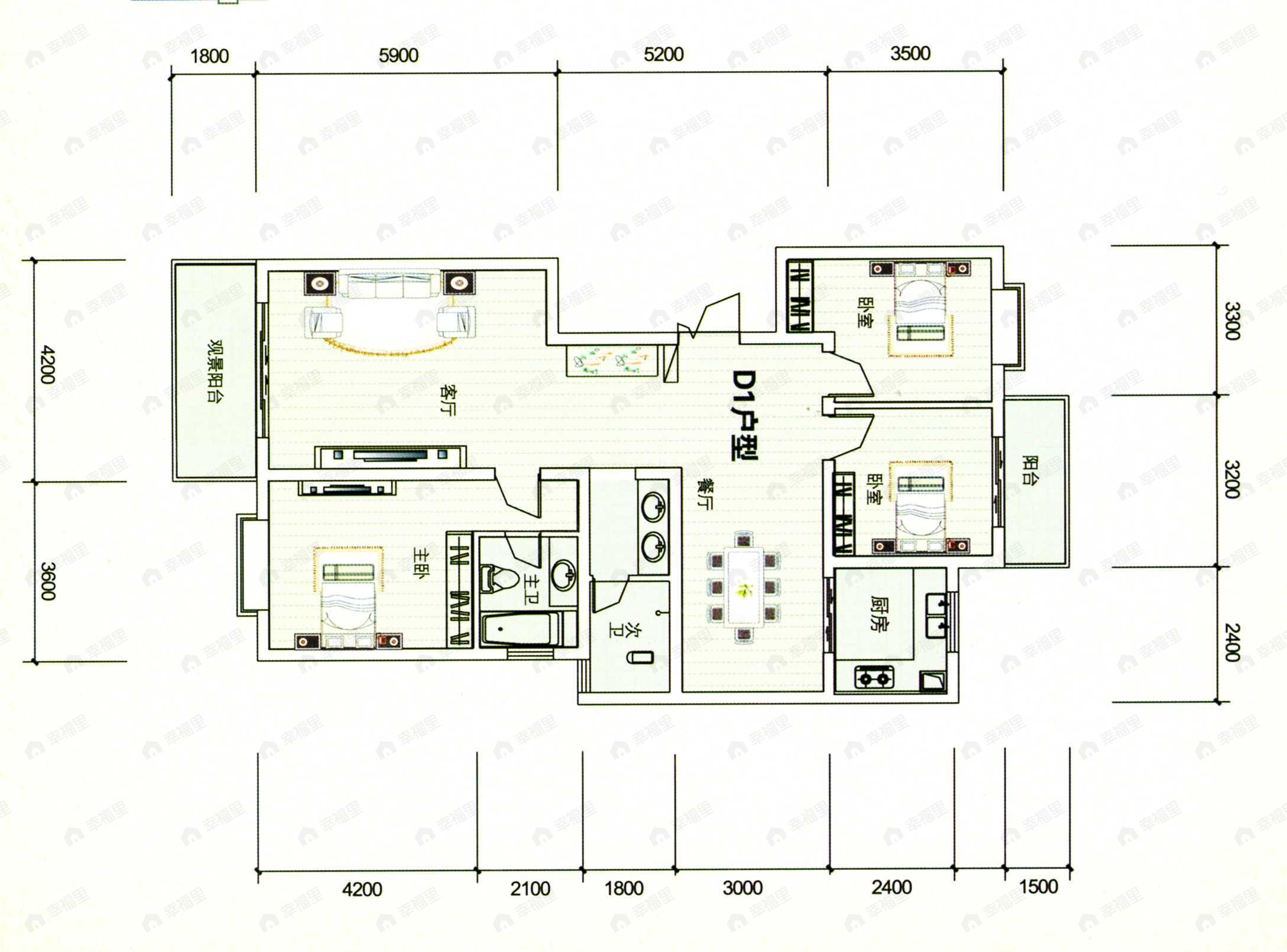 建面116平户型图