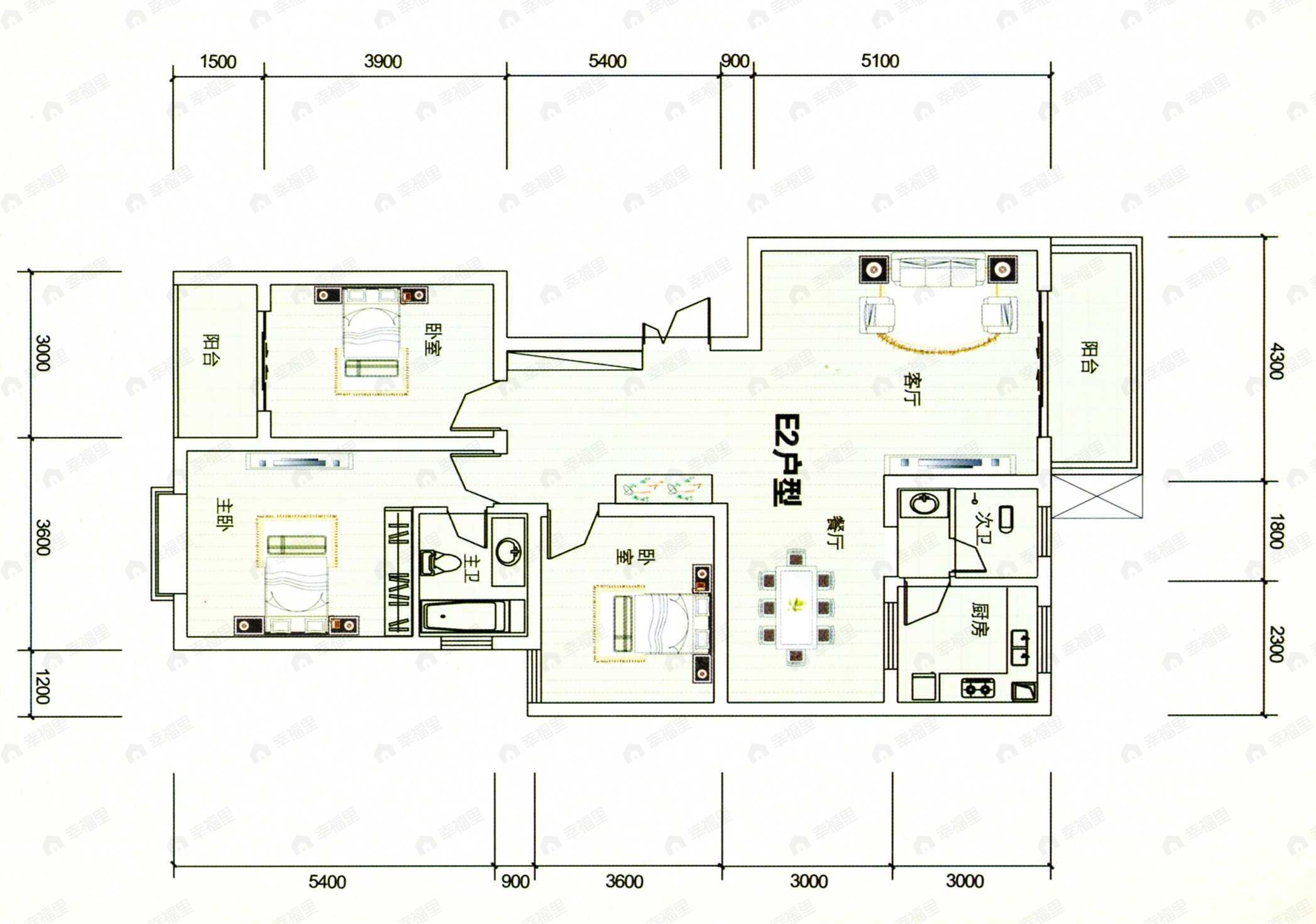 建面116平户型图