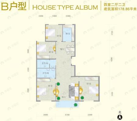 时代天骄4室2厅2卫户型图