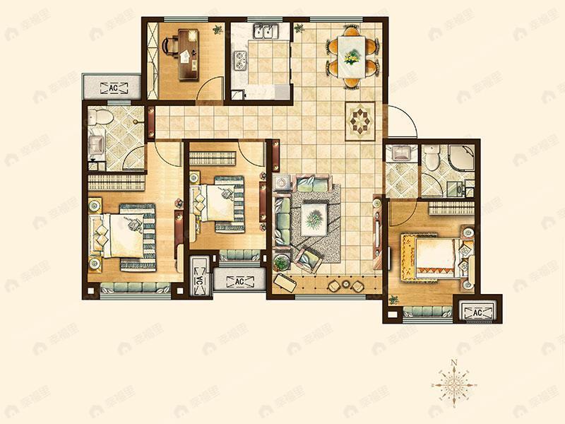 4室2厅2卫建面130平undefined户型图