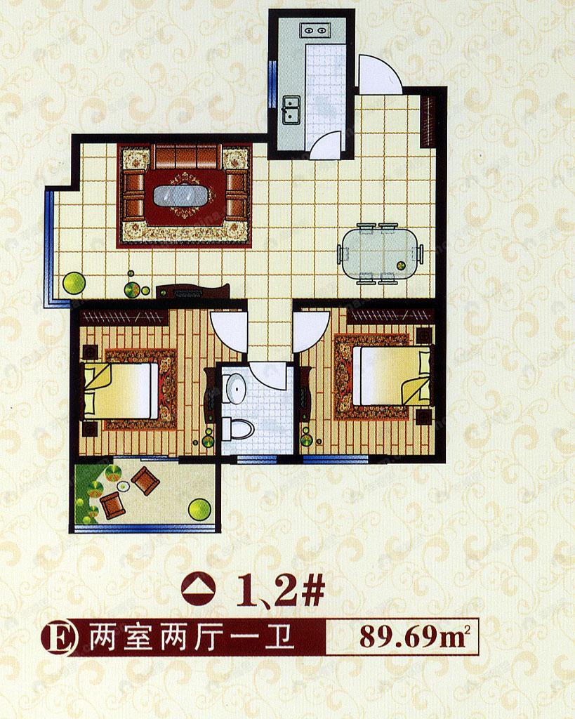 建面89平户型图