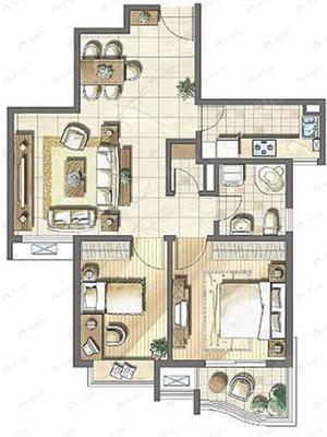 建面84平户型图