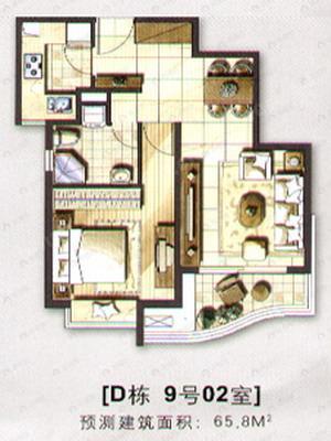 建面65平户型图
