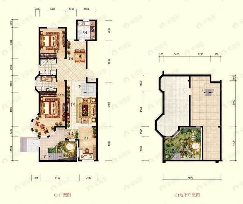 3室2厅建面123平户型图