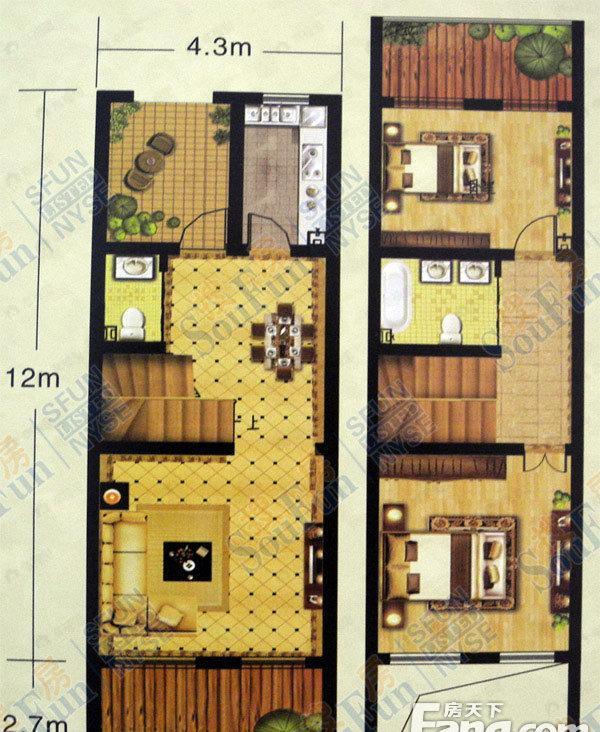 3室2厅建面110平户型图