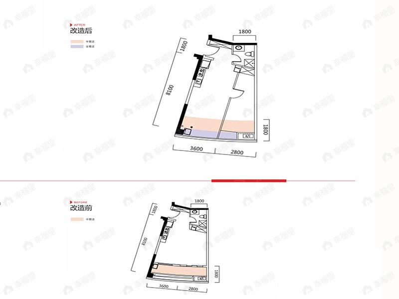 1室2厅建面55平户型图