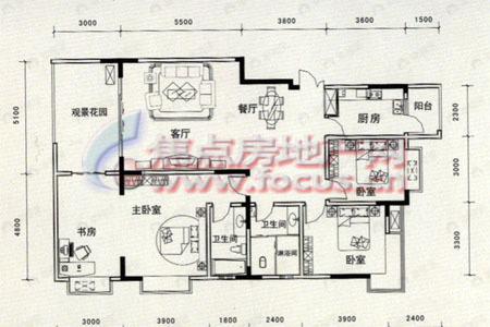 4室2厅建面153平户型图