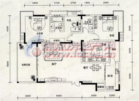 4室2厅建面162平户型图