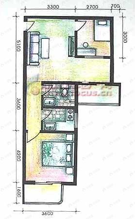2室2厅建面78平户型图