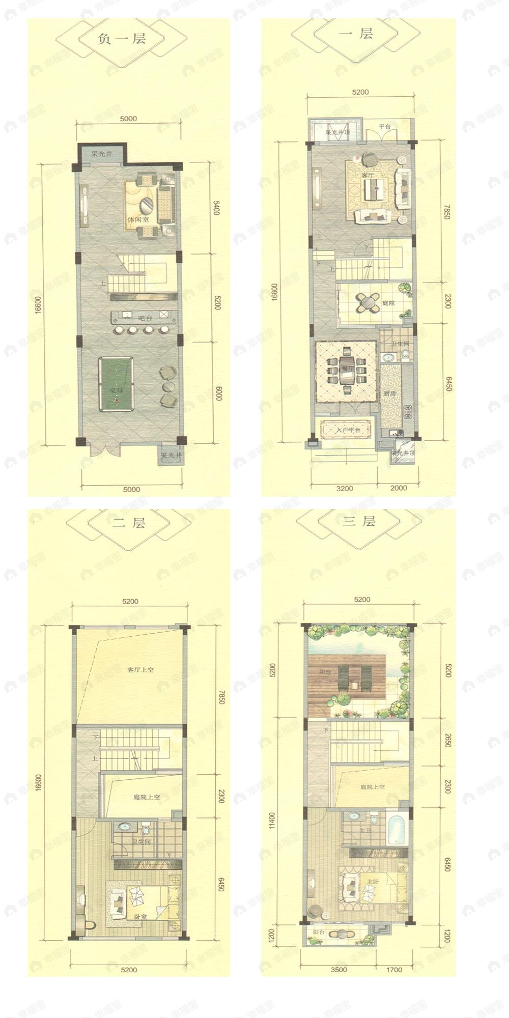 2室2厅建面186平户型图