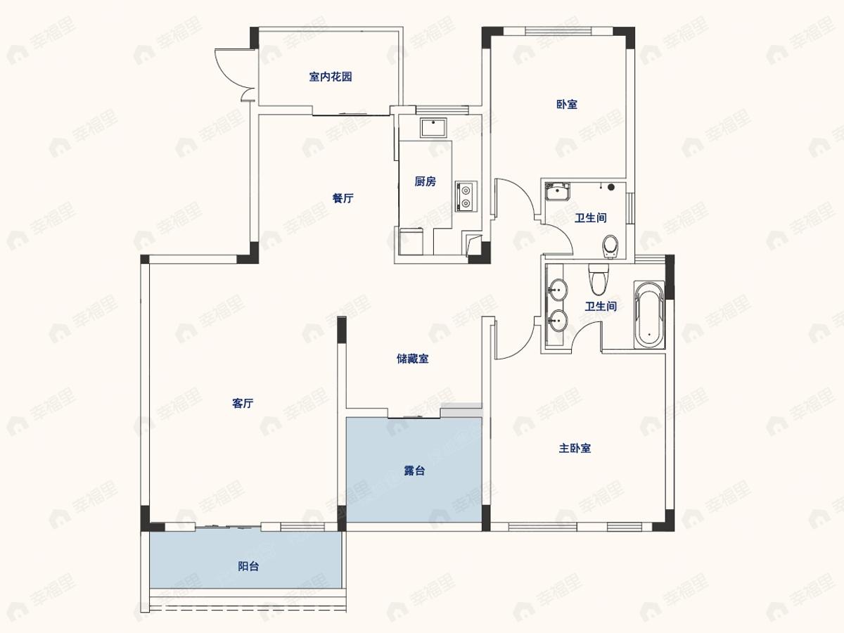 2室2厅建面119平户型图