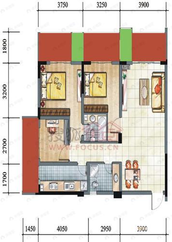 3室2厅建面109平户型图