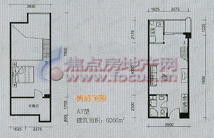 1室1厅建面60平户型图