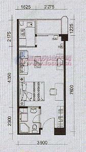 1室1厅建面42平户型图