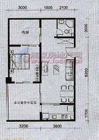 时代印象2室1厅户型图