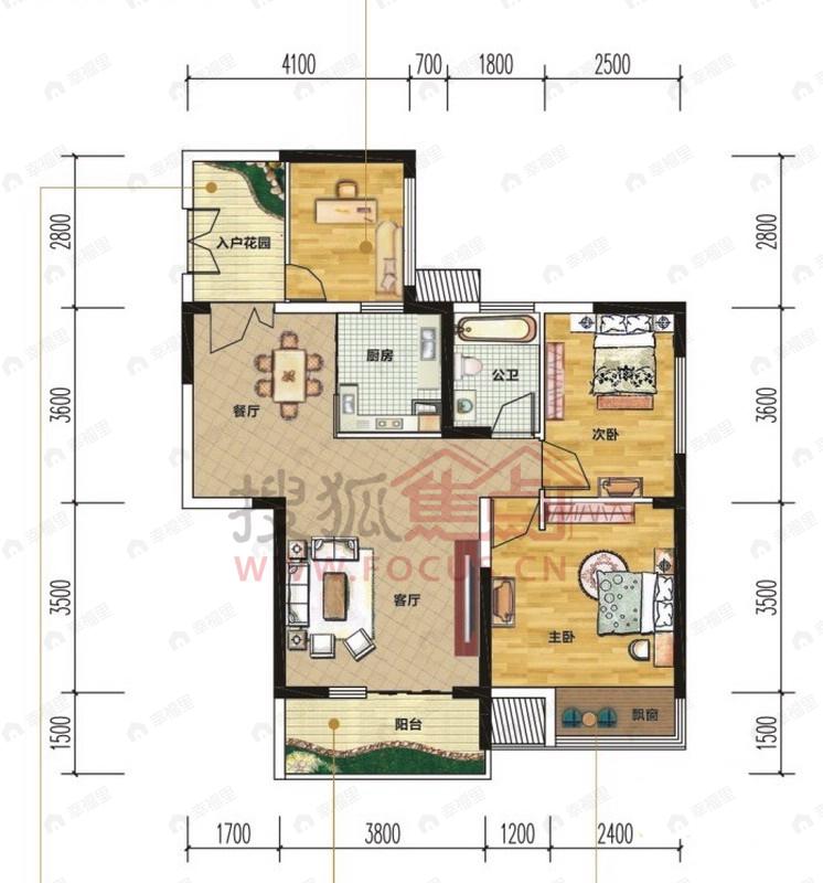 2室2厅建面79平户型图