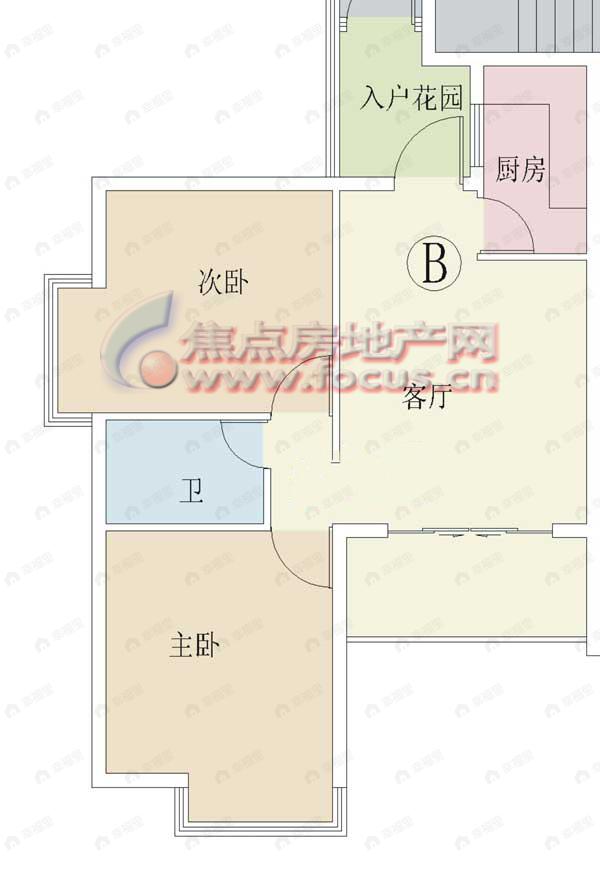 保利华都2室1厅户型图