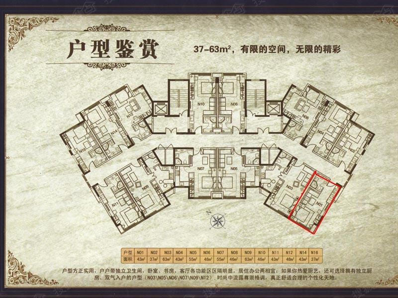 厚德森林国际1室1厅户型图