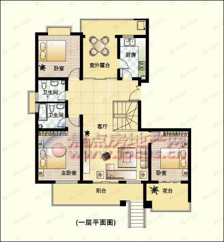 御龙湾朗寓3室1厅户型图
