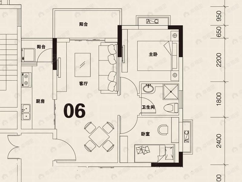 科城山庄峻森园2室2厅户型图
