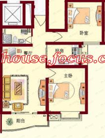 2室2厅建面88平户型图