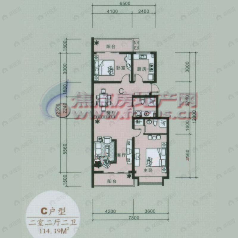 香溢大学苑3室2厅户型图