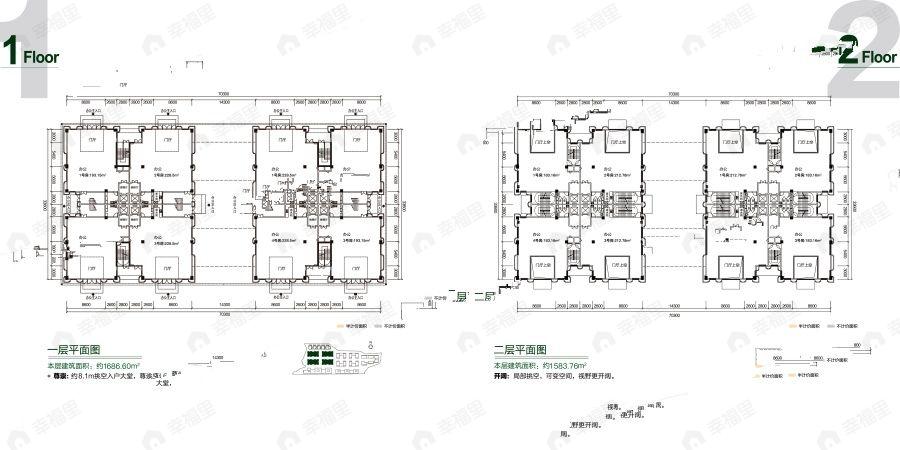 1室1厅建面1696平户型图