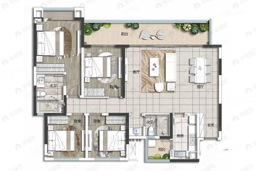 阳光城半山悦4室2厅2卫户型图