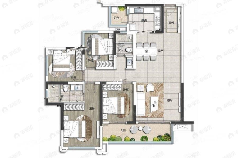 阳光城半山悦4室2厅2卫户型图