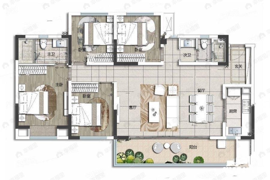 阳光城半山悦4室2厅2卫户型图