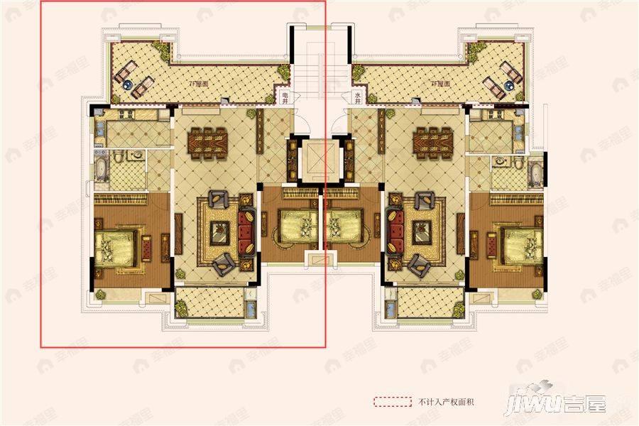 2室2厅1卫建面104平户型图