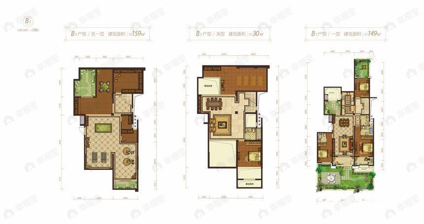 建面338平户型图